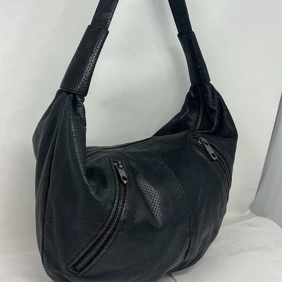 Rebecca Minkoff Perforated Leather Large Hobo Zip Top Shoulder Bag - Picture 7 of 16